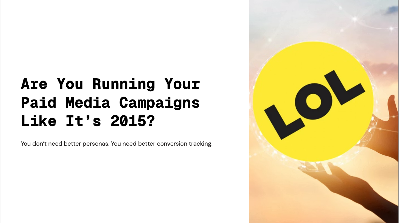 Are you running paid media like it's 2015? - This presentation explains why most marketing teams are still using outdated campaign strategies from 2015 while ad platforms have evolved to automated bidding and AI-driven optimization.